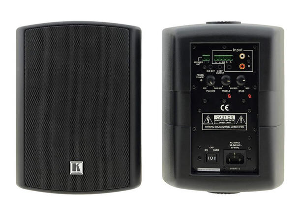 Kramer Høyttaler Vegg 30W Aktiv 5.25" 2-veis 4 Ohm Sort (2 Stk) A-Power 