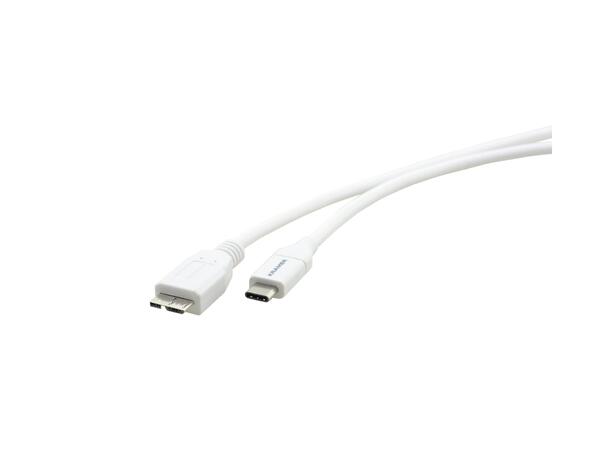 Kramer USB-C>MB, 3.1 Gen 2 Passive- 0,9m USB-C>Micro B, M-M 10Gbps, 15W, No Video 