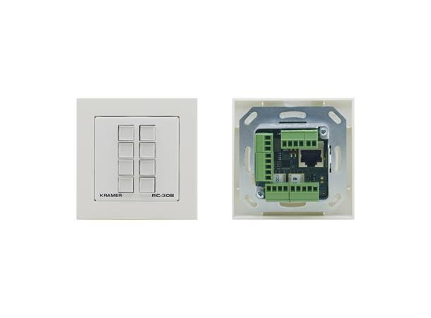 Kramer Kontrollpanel -  8K 80x80/86x86 Hvit PoE 2xRS232 1xIR 1G 