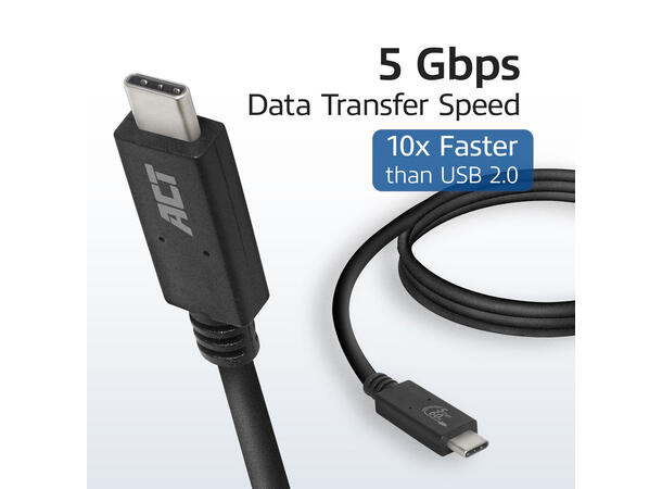ACT USB-C, 3.2 Gen 1 Passive- 2m USB-C M-M 5Gbps,  60W,  Video Alt Mode 