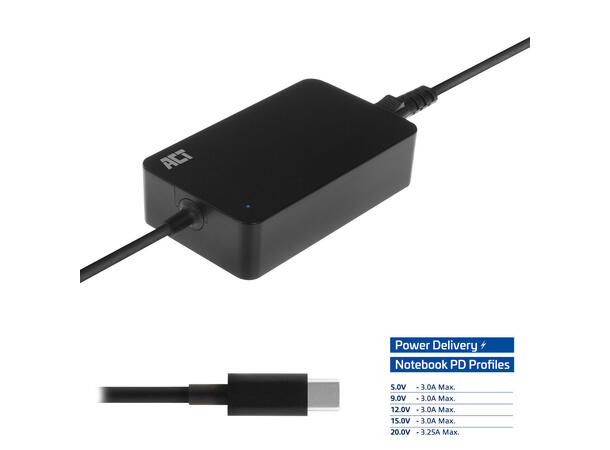 ACT USB-C Notebook Lader PD 65W 2.85 m 