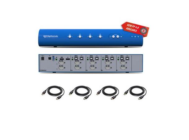 HighSecLabs Secure KVM 4p DH HDMI-KIT w/Fusb, NIAP PP 4.0- Made In US Tempest 