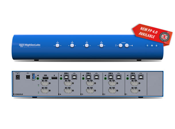 HighSecLabs Secure KVM 4p DH HDMI-KIT w/Fusb, NIAP PP 4.0- Made In US Tempest 