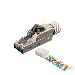 SCP RJ45 Plugg Cat6-6A-7A Skjermet Field Ultra Slim 10G  Reusable Toolless