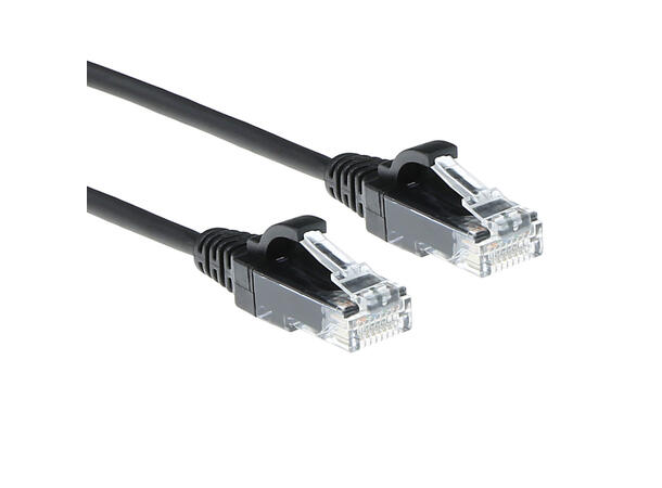 UTP Patch Cat.6 -  3,0 m Sort LSZH Slim 250MHz 28AWG Halogenfri Snagless 