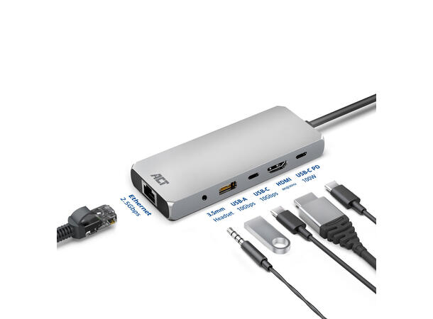 ACT AC7093 USB-C 4K MST Dokkingstasjon