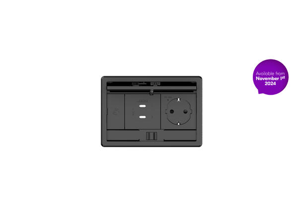Kramer Bordbrønn 2 moduler- Kasse Sort Cutout 134 x 89 mm 