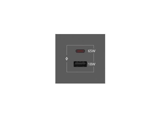 Kramer TBUS komponent USB A/ USB-C 65W/ 18W Sort 