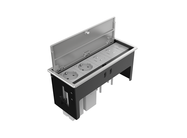 Kramer Bordbrønn 4 moduler- Kasse Alu Cutout 234 x 89 mm 