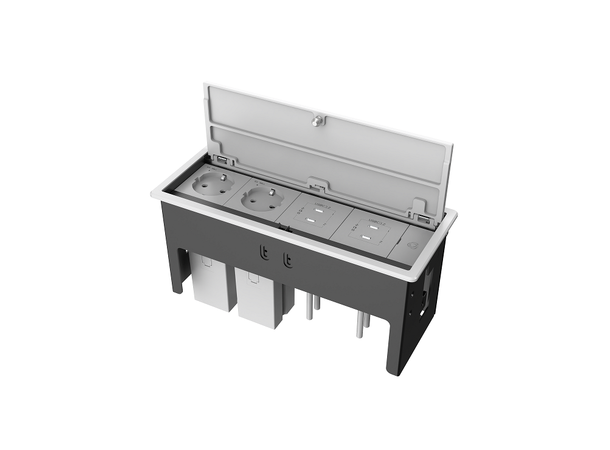 Kramer Bordbrønn 4 moduler- Kasse Hvit Cutout 234 x 89 mm 