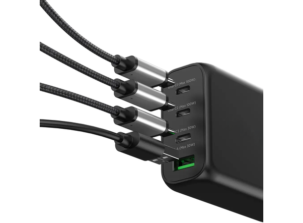 AiC USB-C-lader 3 x USB-C 1 x USB A -Maks 130W 